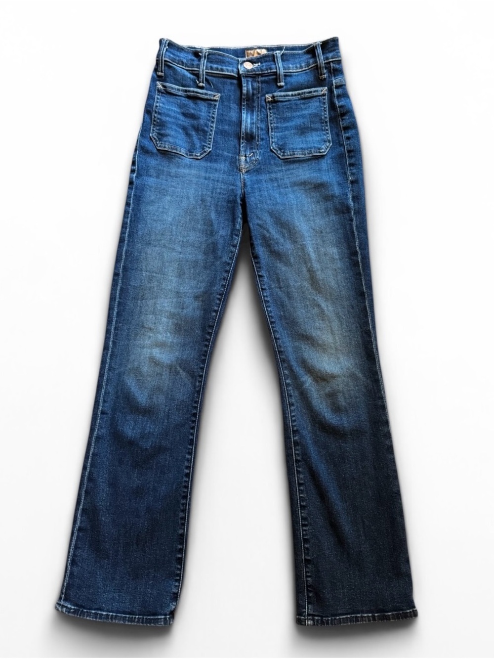 MOTHER The Patch Pocket Weekender Mid-Rise Flare Jeans